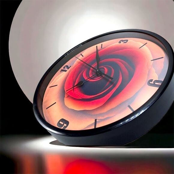 Gorgeous Rose 🌹 Wall Clock l Wall hanging l Battery operated l Hone Decor l NIB - Picture 2 of 10